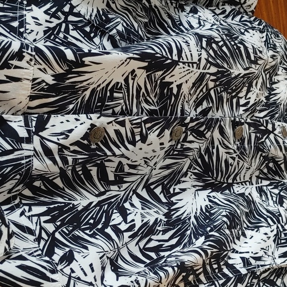 Cj Banks Black & White Tropical Print Jean Jacket Plus Size 2X - Picture 8 of 11